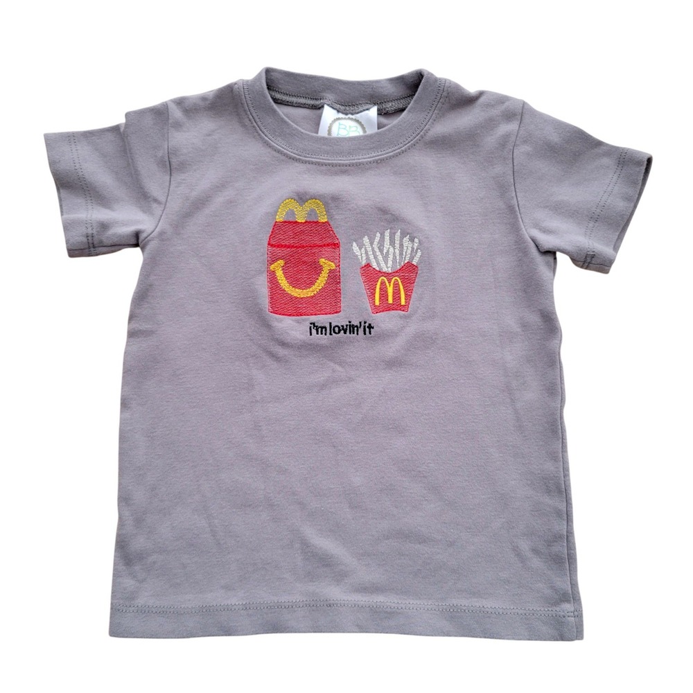 Kids 2T  I'm Lovin It McDonald's Happy Meal Fries‎ Embroidered Boutique T-Shirt